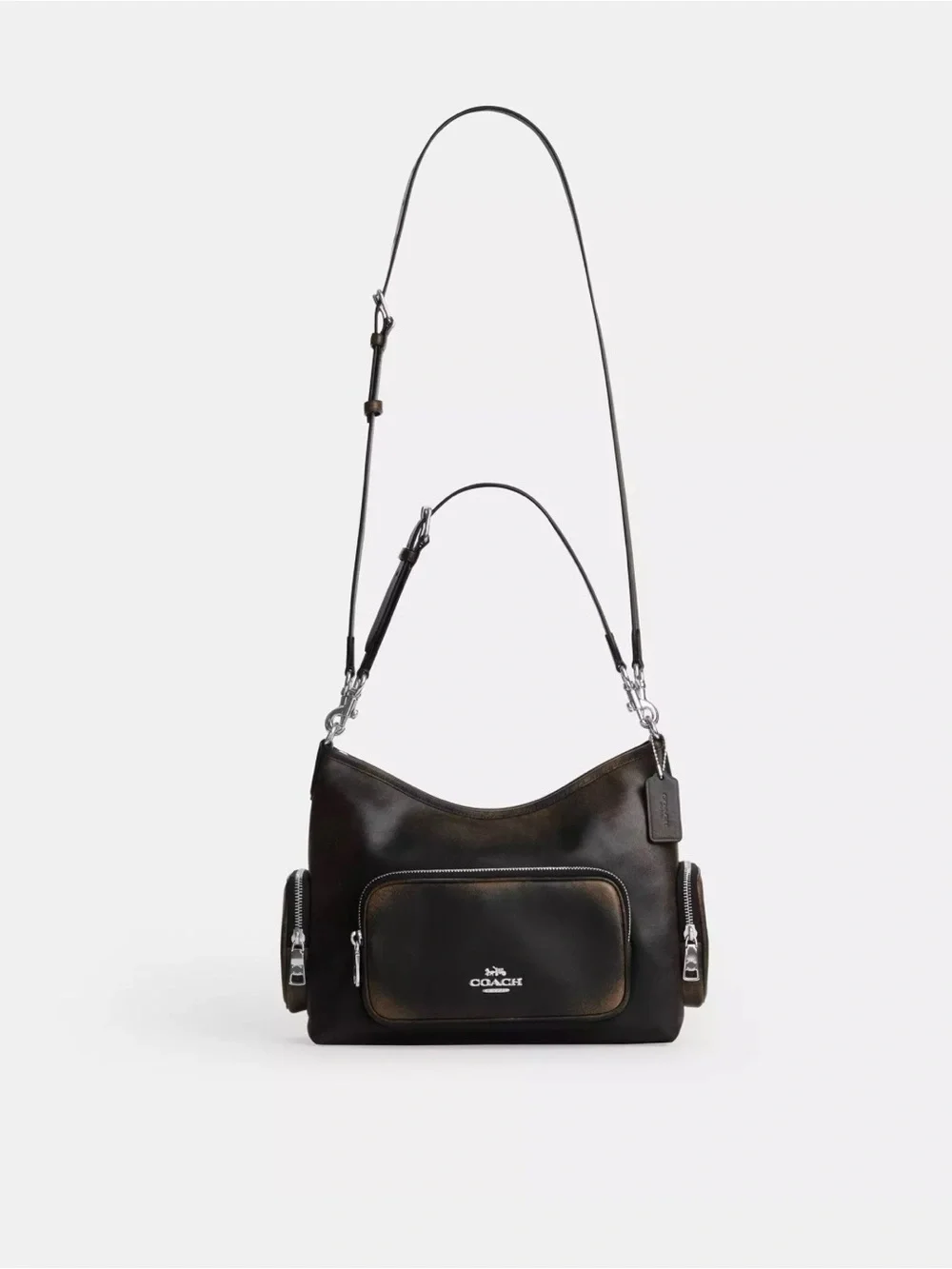 COACH Laurel Shoulder Bag With Pockets In Loved Leather-Large